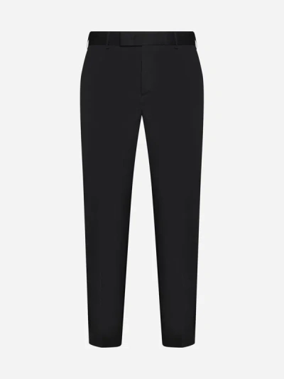 Pt Torino Rebel Cotton And Linen Trousers In Black