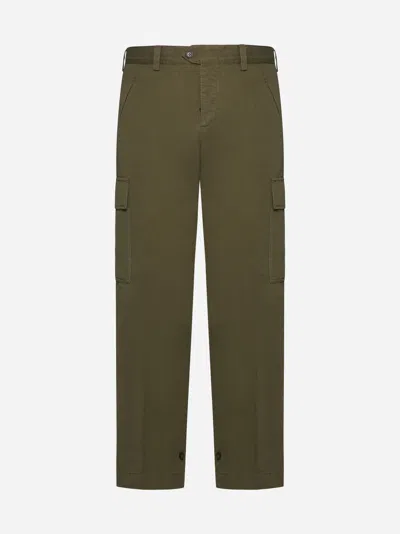 Pt Torino The Hunter Cotton And Linen Trousers In Military