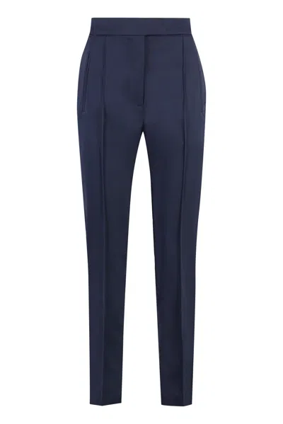 Pt01 Stretch Viscose Trousers In Blue