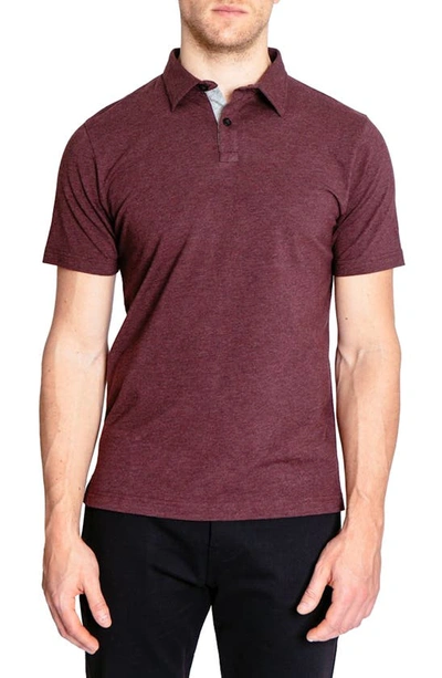 Public Rec Go-to Athletic Fit Performance Polo In Heather Burgundy