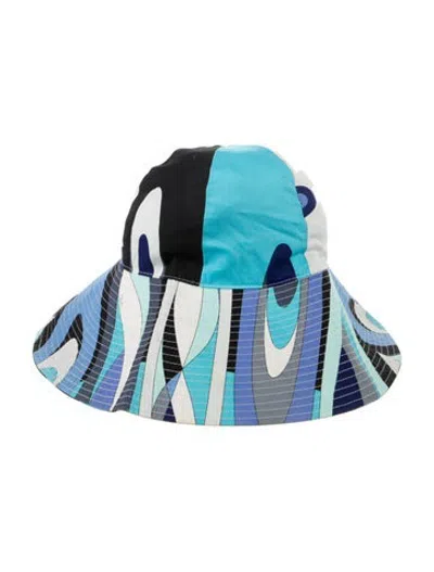 Pre-owned Pucci Abstract Print Bucket Hat In Blue