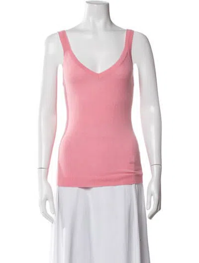 Pre-owned Pucci Cashmere V-neck Top In Pink