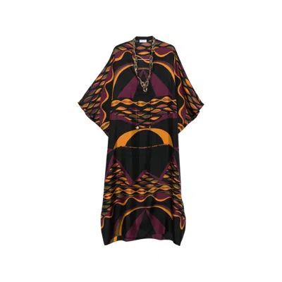 Pucci Embellished Kaftan Maxi Dress In Black
