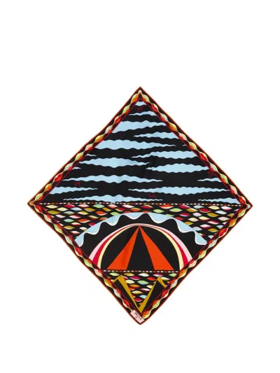 Pucci Emilio  Geometric-print Silk Scarf In Multicolor