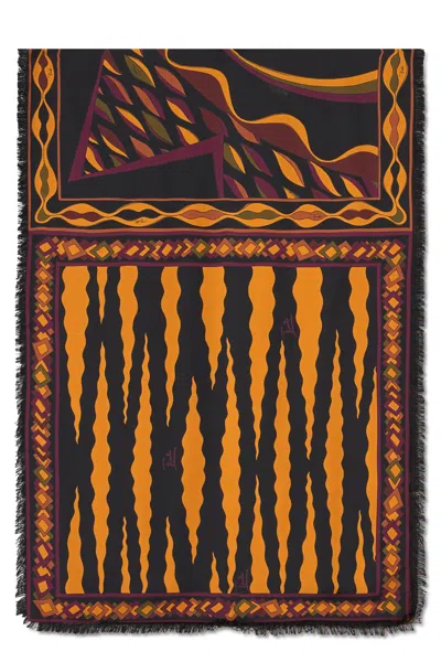 Pucci Emilio  Printed Silk Scarf In Brown