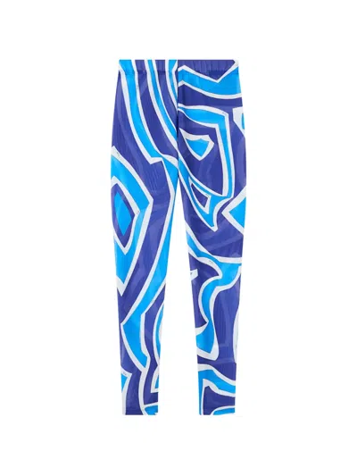 Pucci Labirinto-print Leggings In Blue