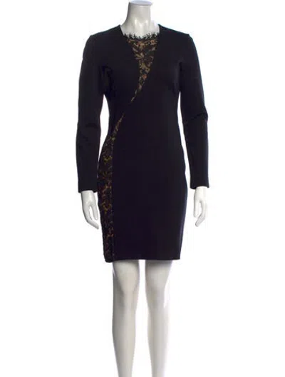 Pre-owned Pucci Lace Pattern Mini Dress In Black