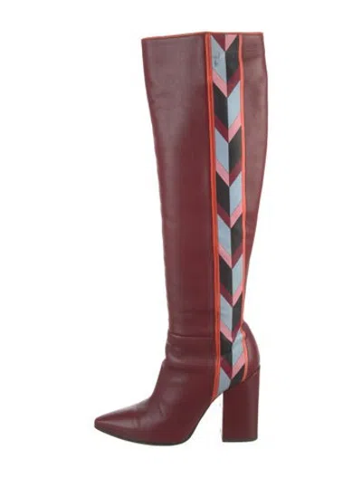 Pre-owned Pucci Leather Patterned Boots In Red