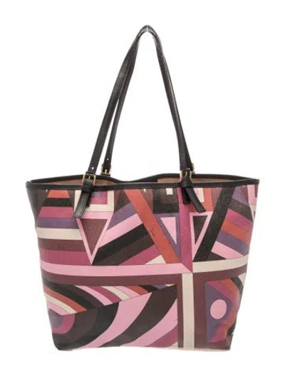 Pre-owned Pucci Leather Tote In Purple