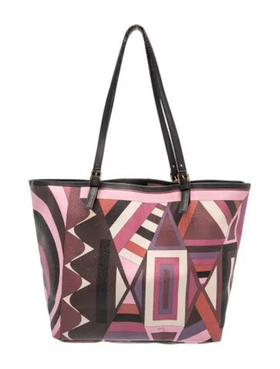Pre-owned Pucci Leather Tote In Purple