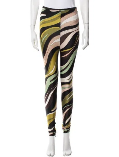 Pre-owned Pucci Leggins Printed Sweatpants In Green