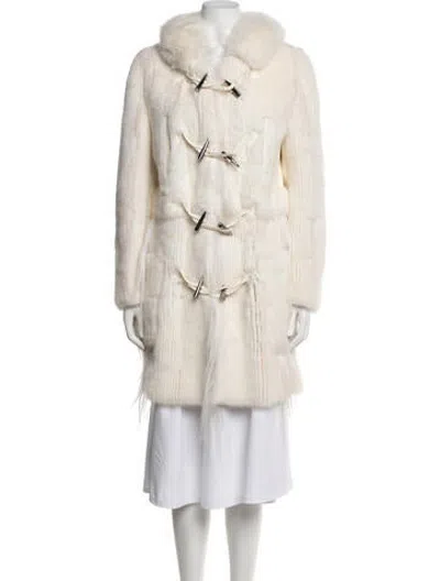 Pre-owned Pucci Mink Faux Fur Coat In Neutrals