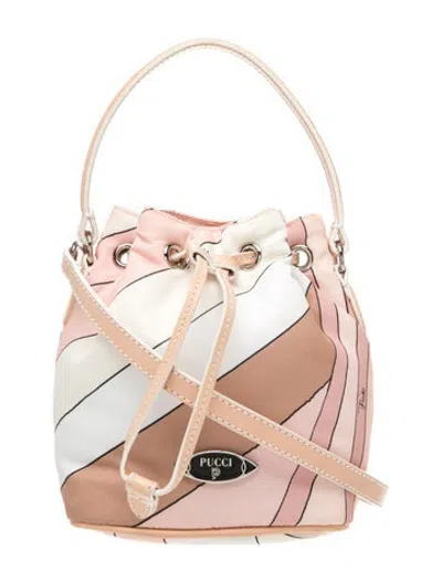 Pre-owned Pucci Nylon Bucket Bag W/ Tags In Neutrals