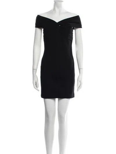 Pre-owned Pucci Off-the-shoulder Mini Dress In Black