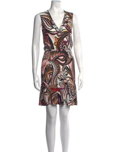Pre-owned Pucci Patterned Mini Dress In Neutrals/pink