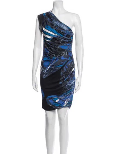 Pre-owned Pucci Printed Mini Dress In Black/blue