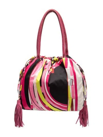 Pre-owned Pucci Satin Shoulder Bag In Pink