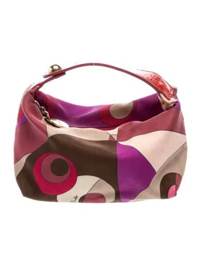 Pre-owned Pucci Satin Shoulder Bag Vintage In Pink