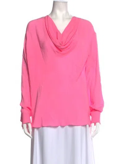 Pre-owned Pucci Silk Cowl Neck Blouse In Pink
