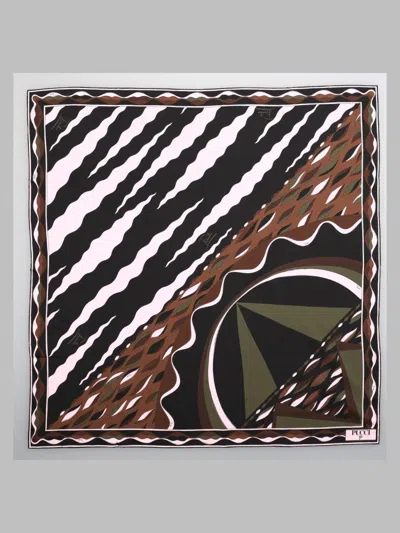 Pucci Silk Foulard In Brown