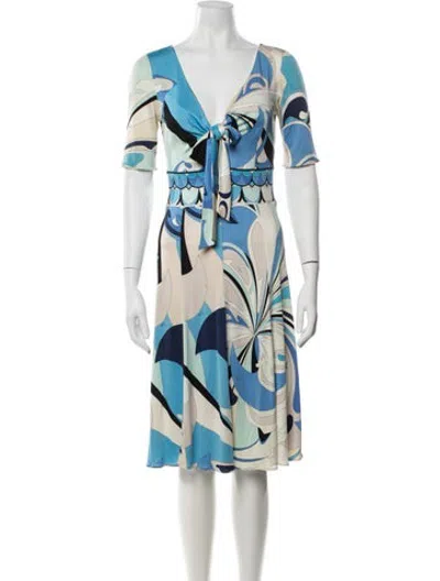 Pre-owned Pucci Silk Midi Length Dress In Blue
