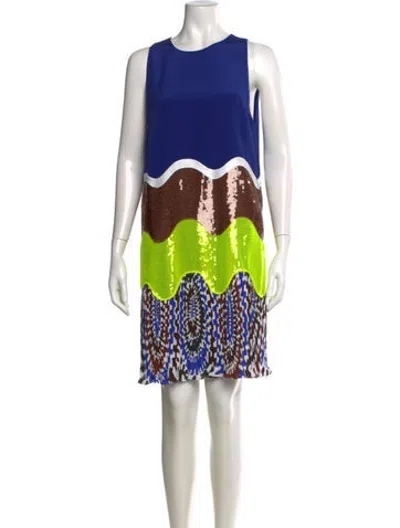 Pre-owned Pucci Silk Mini Dress In Blue