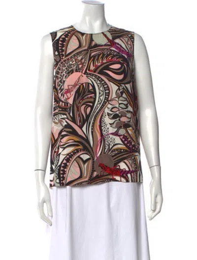 Pre-owned Pucci Silk Printed Top In Pink