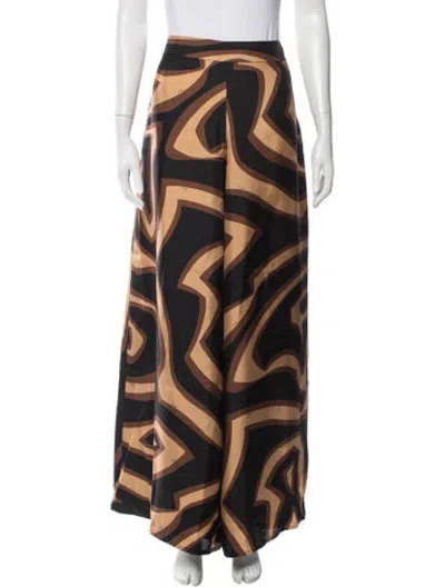 Pre-owned Pucci Silk Wide Leg Pants In Brown