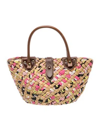 Pre-owned Pucci Straw Tote In Neutrals