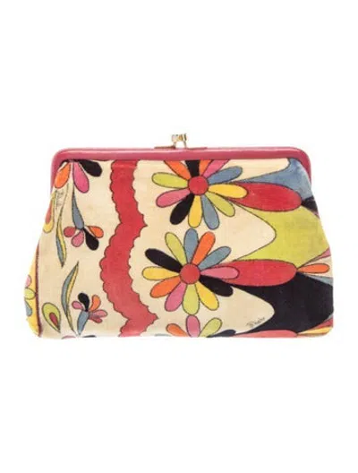 Pre-owned Pucci Velvet Clutch In Multicolor