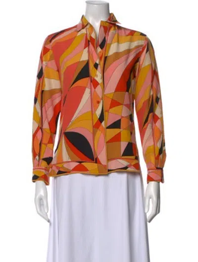 Pre-owned Pucci Vintage 1960's Blouse In Orange/pink