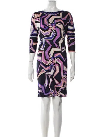Pre-owned Pucci Vintage Midi Length Dress In Purple