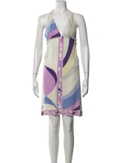 Pre-owned Pucci Vintage Mini Dress In Blue/purple