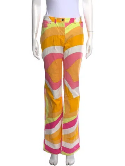 Pre-owned Pucci Vintage Wide Leg Pants In Yellow