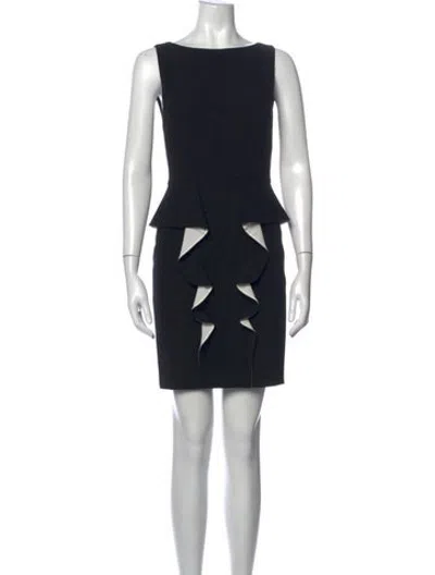 Pre-owned Pucci Virgin Wool Mini Dress In Black