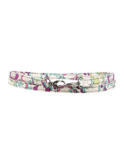 Pre-owned Pucci White Patterned Canvas Bag Strap