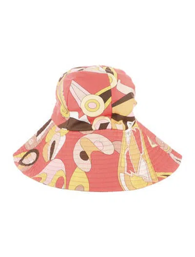 Pre-owned Pucci Wide Brim Sun Hat In Orange