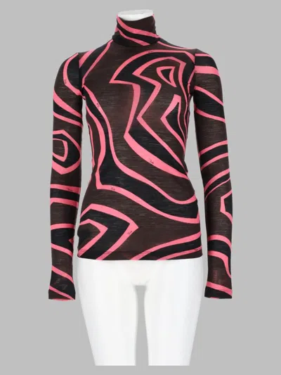 Pucci Womens Virgin Wool Blend T-shirt In Multi