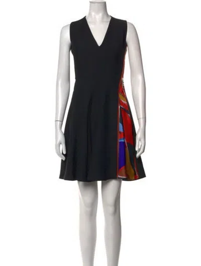 Pre-owned Pucci Wool Mini Dress In Black