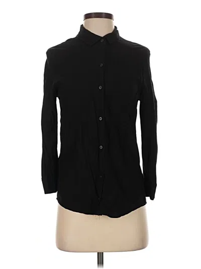Pre-owned Pull & Bear Long Sleeve Button Down Shirt In Black