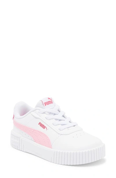 Puma Kids' Carina Platform Sneaker In  White-pink Lilac-white