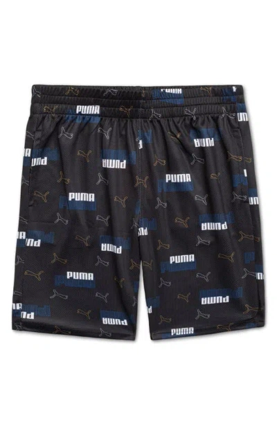 Puma Kids' Power Pack Interlock Essentials Shorts In Blue