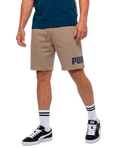 Puma Men's Logo Drawstring Shorts In Brown