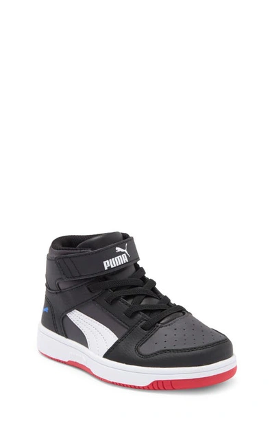 Puma Kids' Rebound Layup Sl V Sneaker In Dark Coal- White-black