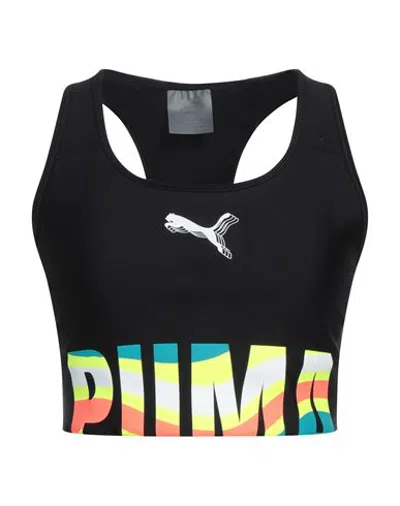 Puma Woman Top Black Size S Polyester, Elastane