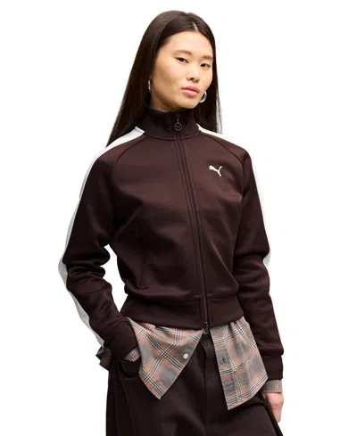 Puma Women's T7 Always On Full-zip Short Track Jacket In Chocolate Fondue