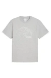 Puma X Noah Logo Graphic T-shirt In Light Grey Heather