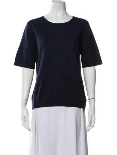 Pre-owned Pure Collection Cashmere Crew Neck Sweater In Blue