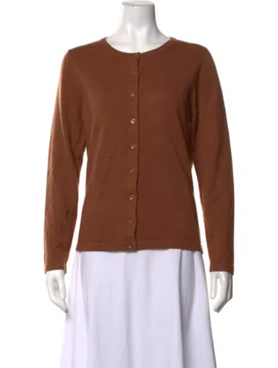 Pre-owned Pure Collection Cashmere Crew Neck Sweater In Brown