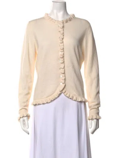 Pre-owned Pure Collection Cashmere Open Front Sweater In Neutrals